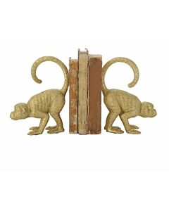 BOOKENDS MONKEY GOLD
