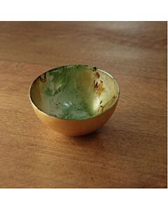 Bowl Glass Round Green/Gold Small NOLA