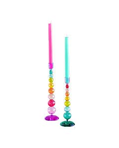 Candleholder Rainbow Glass 13"