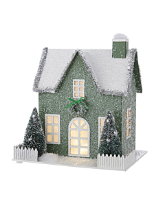 LIGHTED GREEN HOUSE 9.25"