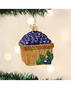 Ornament Basket Of Blueberries