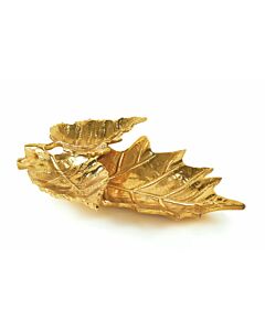 Platter Leaf Metal Triple Gold