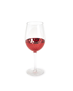 RED FACETED WINE GLASS