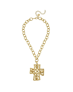 SUSAN SHAW CRAFTED CROSS NECKLACE